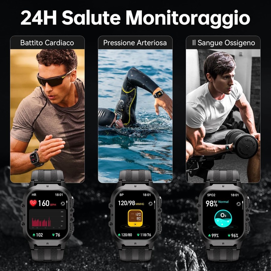 Oukitel BT20 Rugged Outdoor Watch For Men 5ATM Waterproof