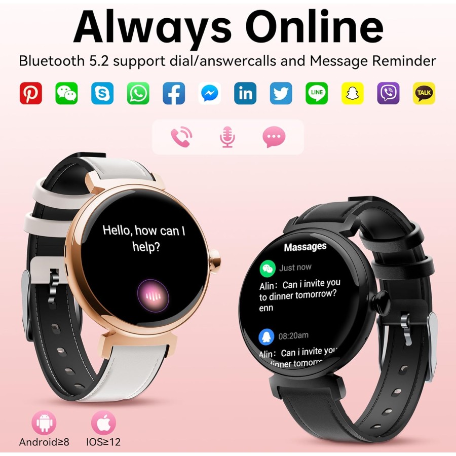 OUKITEL BT30 is a stylish and functional smartwatch designed for women who want to stay connected, active, and healthy.