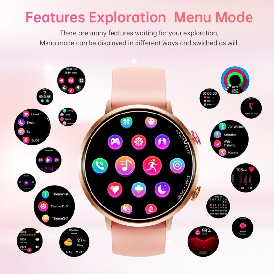 OUKITEL BT60: Slim & Stylish Smartwatch for Women PINK