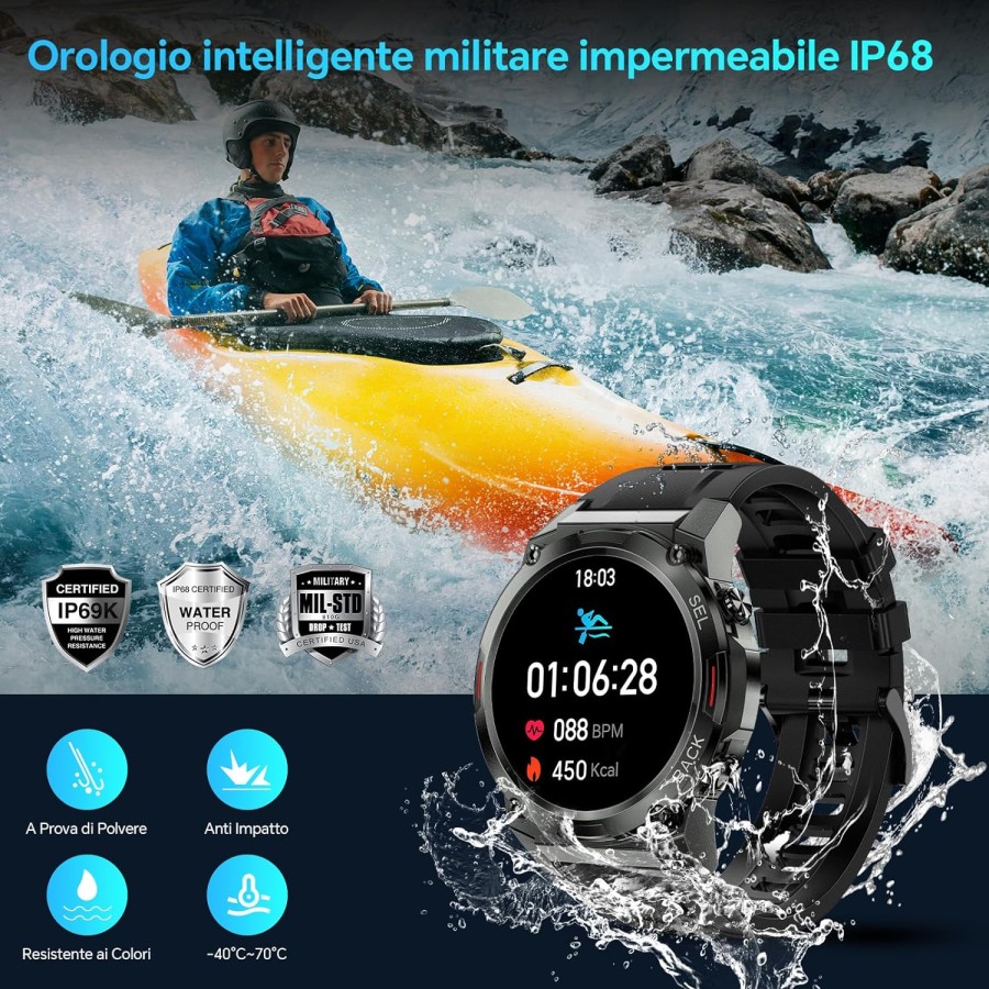 Oukitel BT50 Rugged Military SmartWatch BLACK/GREEN