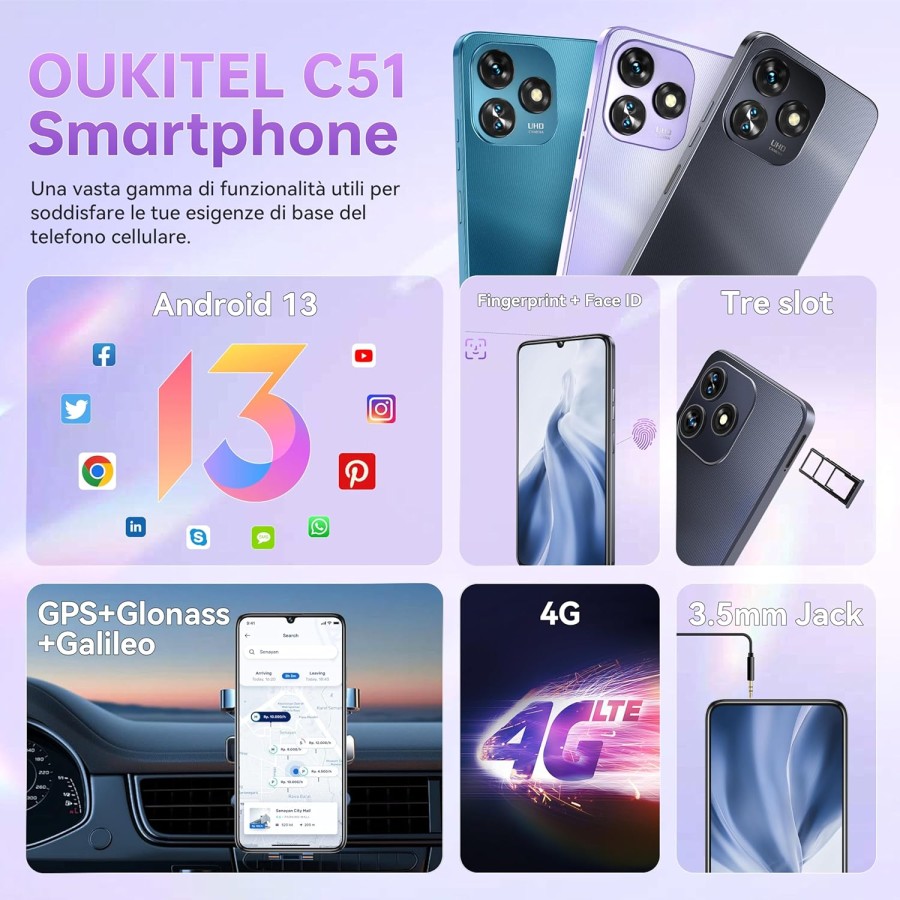 Oukitel C51: 18GB RAM, 128GB ROM, 6.8" HD+ Display, 5150mAh Battery, Android 13