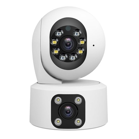 SH049: Dual Lens PTZ Camera with Night Vision, Full HD Audio, and SD Card Storage