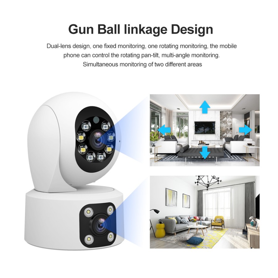 SH049: Dual Lens PTZ Camera with Night Vision, Full HD Audio, and SD Card Storage