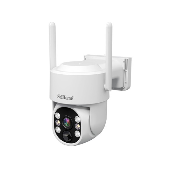 Srihome DH005: Telecamera di Sicurezza WiFi Solare 4MP con PTZ e Visione Notturna