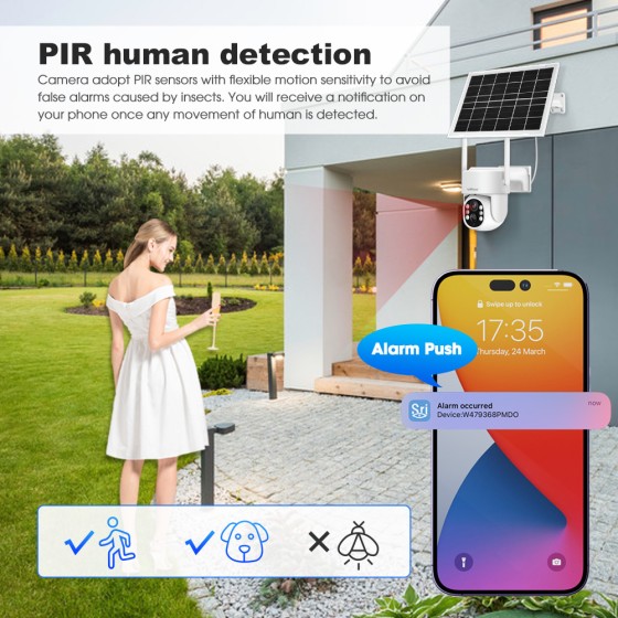 Srihome DH005: 4MP Solar WiFi Security Camera with PTZ & Night Vision