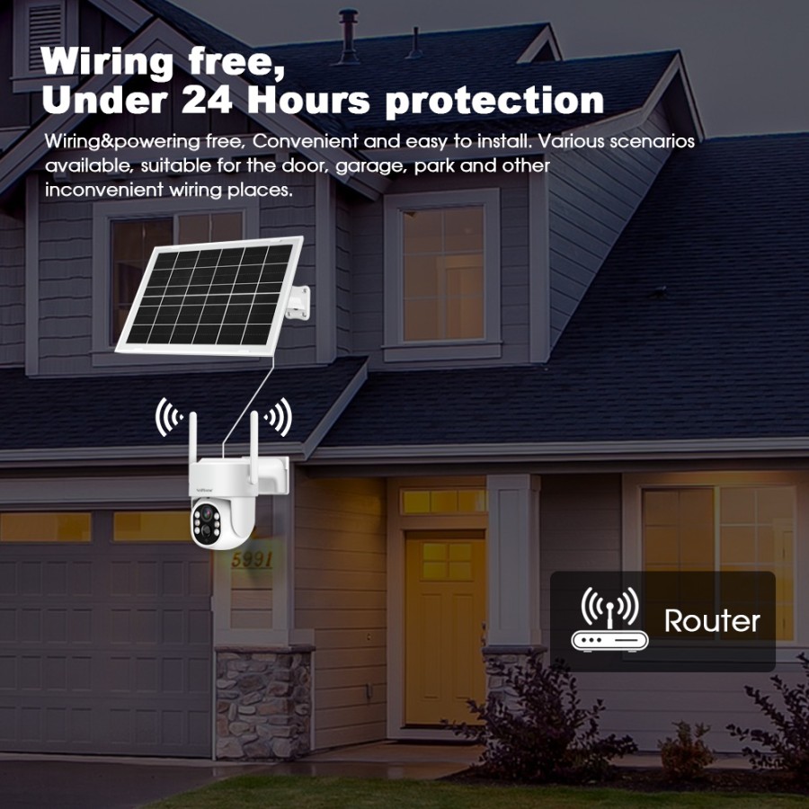 Srihome DH005: 4MP Solar WiFi Security Camera with PTZ & Night Vision