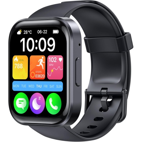 OUKITEL BT103 Unisex Smartwatch: 1.91" 100+ sports modes, heart rate, sleep tracking, step counter. Compatible iOS and Android