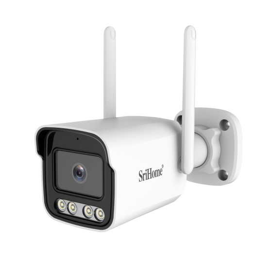 "Telecamera wifi SriHome SH035: sorveglianza HD a 3.0 MP con audio e microSD"