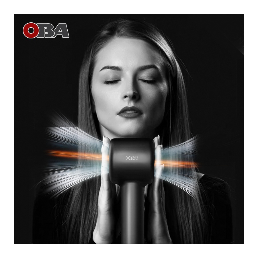 OBA-HY01PRO Hair Dryer: Perfect Blow Dry, Healthy Hair - 500 Million Negative Ions, 120,000 RPM, 75 m/s, 54 dB