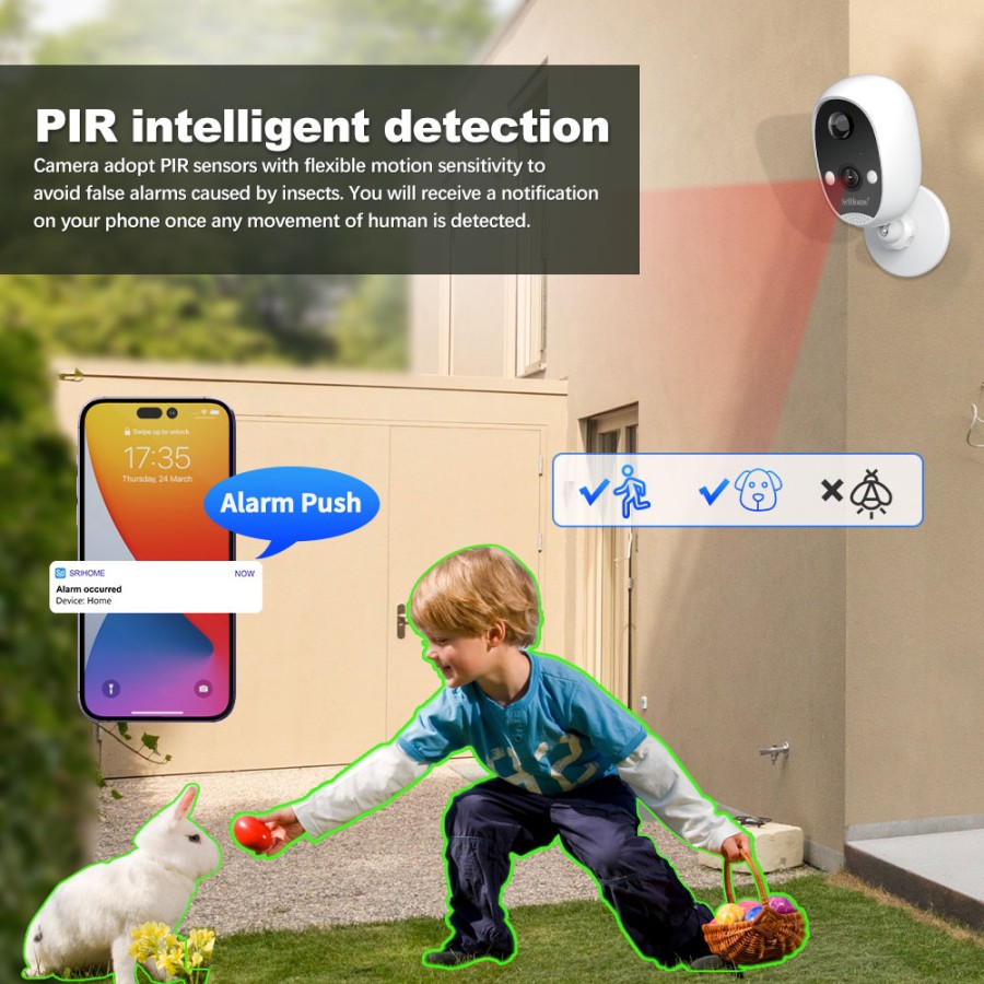 DH008-4MP WiFi Camera IP Wireless: Installazione Rapida, Lunga Durata Batteria