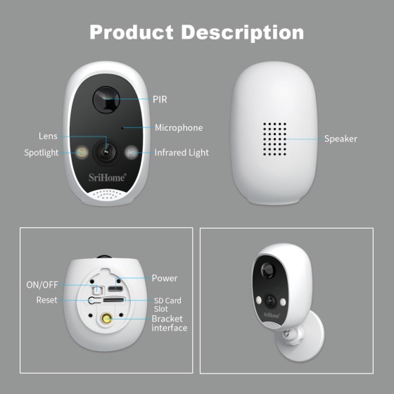 DH008-4MP WiFi Camera IP Wireless: Installazione Rapida, Lunga Durata Batteria