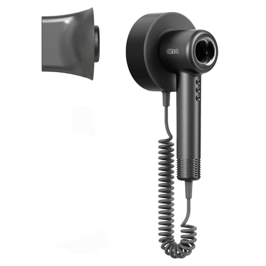 Wall-mounted Hair Dryer: Perfect Blow Dry, Healthy Hair - 500 Million Negative Ions, 120,000 RPM, 75 m/s, 54 dB