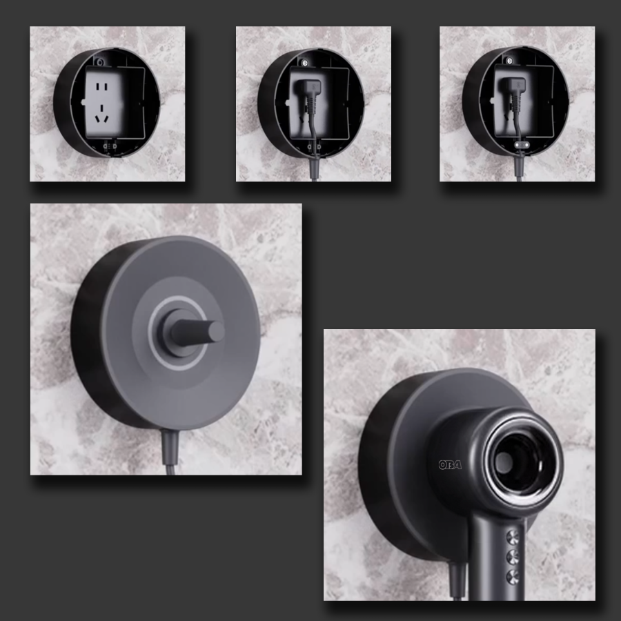 OBA-HY01PRO Hair Dryer: Professional Magnetic Wall Mount