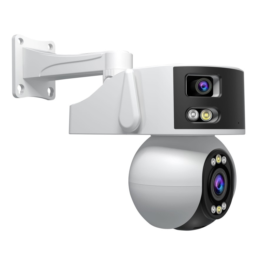 SH055 Triple Lens Security Camera: 8MP, AI, Optical Zoom, Starlight Night Vision, Audio