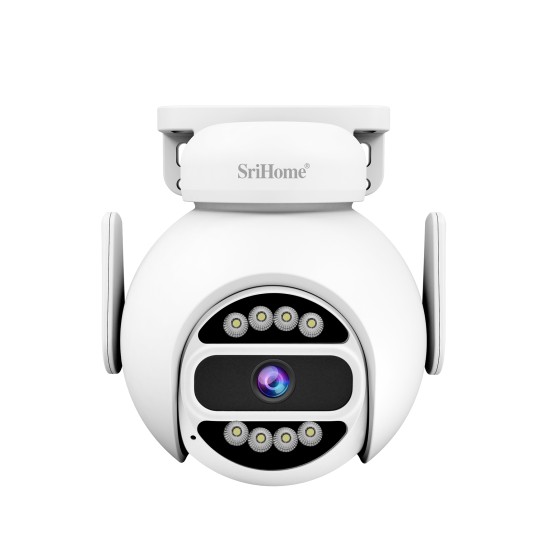 SRIHOME 4MP Dual Band WiFi, PTZ Surveillance Camera, Motion Tracking, Night Vision, IP66, 2-Way Audio, Indoor/Outdoor Use