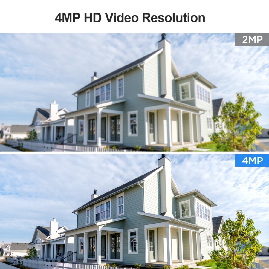 SRIHOME 4MP Dual Band WiFi, PTZ Surveillance Camera, Motion Tracking, Night Vision, IP66, 2-Way Audio, Indoor/Outdoor Use