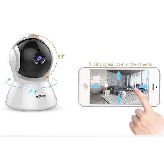 "SH025 SriHome: Wireless Auto Tracking Camera with Infrared, HD, and P2P Support for SD and Audio Recording - 2.0 MP"