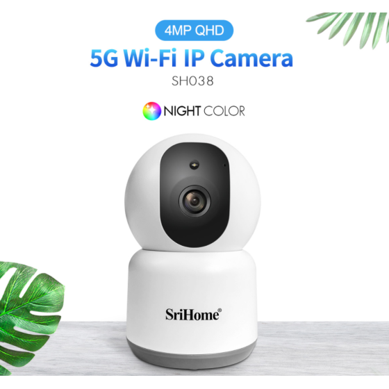 SH038 Telecamera Wifi 5GHz e 2,4GHz con infrarossi, 4.0 Megapixel HD, ONVIF, P2P, SD e Audio: la soluzione perfetta per la video